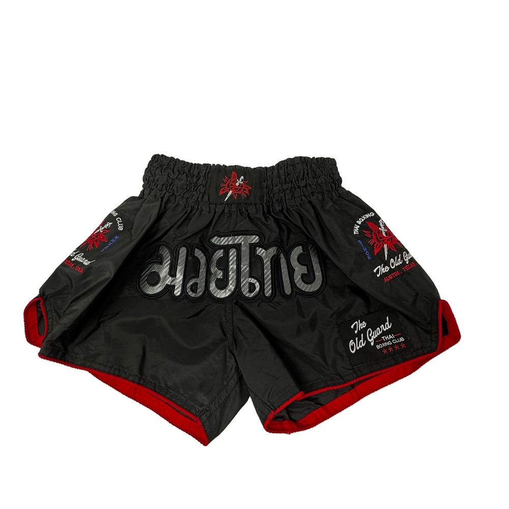 Thai Boxing Club - KickBoxing Shorts S Red Black Embroidery, Costume Austin TX